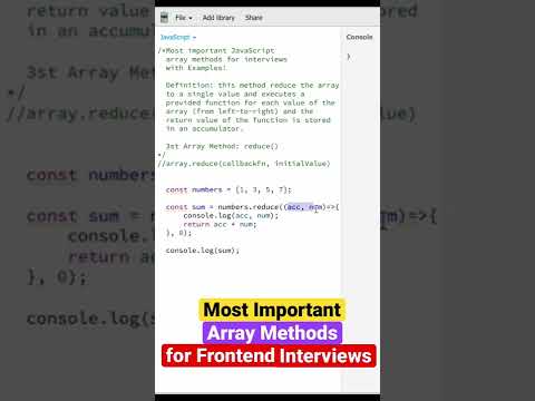 (Q-27) Most important JavaScript Array methods for frontend interviews #javascript #arrays