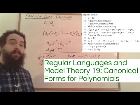 Regular Languages and Model Theory 19: Canonical Forms for Polynomials
