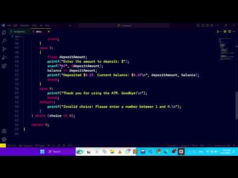 Creating an Interactive ATM Simulator in C
