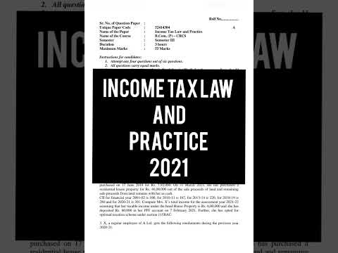 DU EXAMINATION | INCOME TAX OBE PAPER 2021