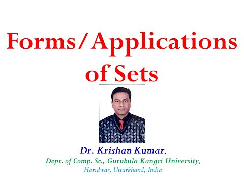 3.1 Forms and Applications of Sets | Set Theory | Discrete Mathematics