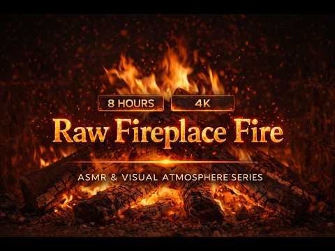 8 Hours Fireplace Sounds in 4K 🔥 Cozy Crackling Fire for Sleep, Relax & Study
