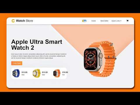🔥PRO Smartwatch Ecommerce Website  using ReactJS and Tailwind CSS | Design The Perfect Hero Section