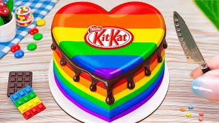 Newest Kitkat Rainbow Cake 🤩 Tiny Buttercream Miniature Cake Dessert Recipe 🌈 Unbox Overworld
