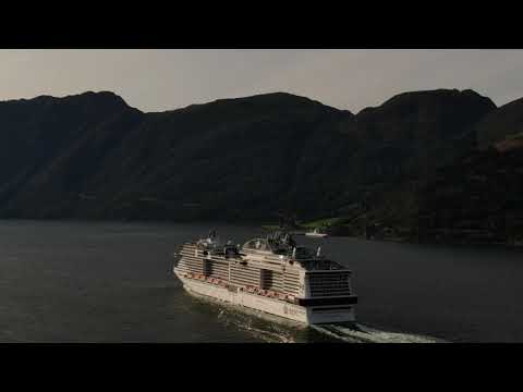 MSC "Meraviglia" in Nordfjord, Norway