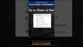 #Tableau - Go to Sheet Action vs Navigation Button #tableaututorial #tableautraining #tableautips