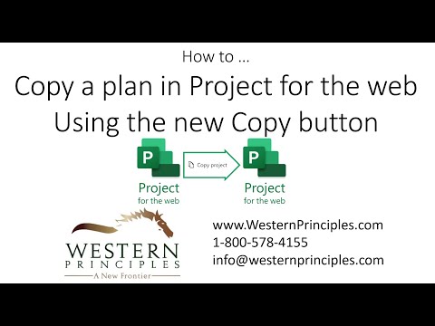 How to copy a project in Project for the web with the Copy Button