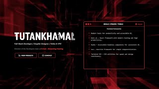 Tutankhamal | Full-Stack Web Developer | #react #next #webgl #tailwind #motion