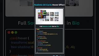 Frontend Developer Love EXPERT Shares 3D Cards Hover Effect Secrets  #webdevelopment 🚀