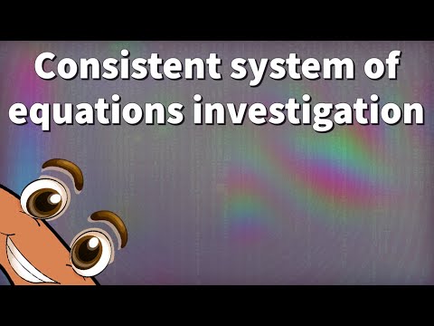 Consistent System of Linear Equations Investigation Example