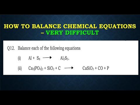 HOW TO BALANCE CHEMICAL EQUATIONS - CHE 111 TUTORIAL SHEET 1   PART 10