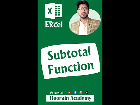 Excel Tip 21 - Subtotal Function in Microsoft Excel | Hoorain Academy #Excel #exceltips #SUBTOTAL