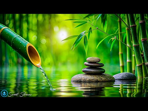 Relaxing Piano Music & Bamboo Water | Peaceful Ambient Sounds for Yoga, Sleep, and Healing