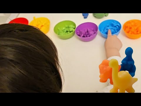 Watch Baby Zaydu Sort Colorful Dinosaurs | Fun Learning For Toddlers | Color & Number Recognition
