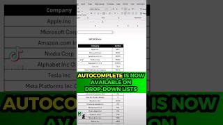 Use Autocomplete in Drop-down Lists in Excel #excel #shorts