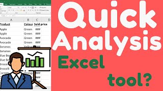 Quick Analysis Tool in Excel #shorts
