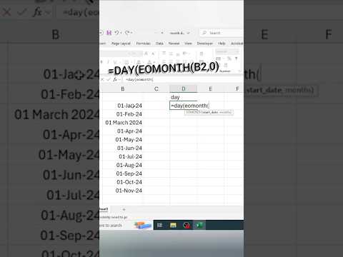 month's day #excelformula #exceltricks #excelfunction #exceltips #shorts #digicodehub trending