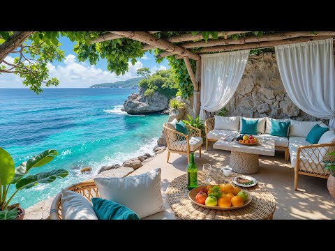 🎶Fresh Morning by the Coastal Café | Smooth Jazz with Sea Breeze for Mindful Focus & Peaceful Mood