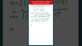 Can you solve this in 1 minute? Distance between 2 points #shorts #satprep #shortsvideo
