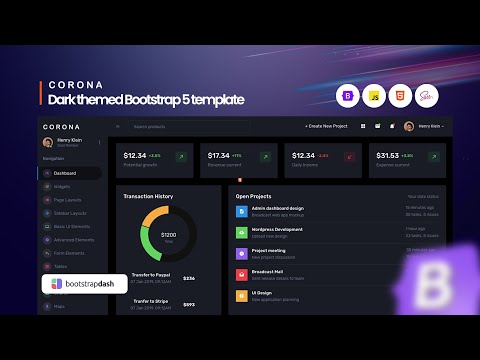 Corona Admin Dark Dashboard Template with Bootstrap5
