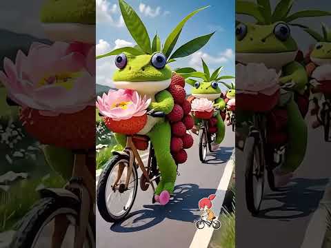 Animal's riding on cycle in jungle # #animal #cartoon # #kidscartoon #growmyaccount