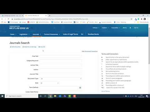 Article searching in Westlaw with welsh subtitles