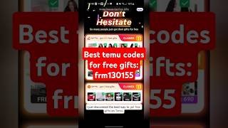 Best temu codes for free gifts: frm130155 #shorts