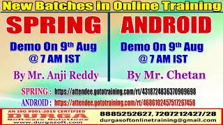 New Batches in Online Training @ DURGASOFT