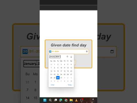 Given Date Find Week Day Using HTML & CSS and JavaScript #astechmaster