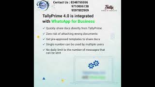 Tally Prime 4.0 is integrated with WhatsApp for Business #shorts #tallysolution #tallycompany