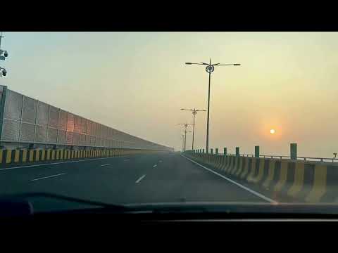 Atal Setu Drive Time Lapse. Early Morning at 7 am.