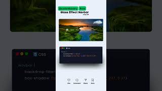 💎 Transform your navbar with this stunning Glass Effect!✨ follow @coder_mastery for more.💛