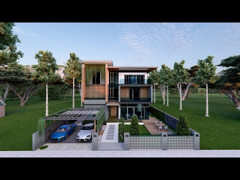 Realistic visualization of a Modern Triplex Building with a Beautiful Swimming Pool | Lumion 12 | 4K