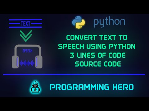 CONVERT TEXT TO SPEECH USING PYTHON | GTTS | PYTHON | PROGRAMMING HERO
