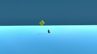 Geometry Dash 3D Animation: Cube Jumping Over a Spike.