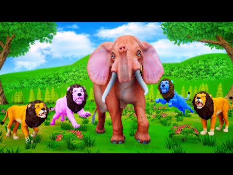 Brave Elephant vs Color Lions | Epic Wildlife Rescue!