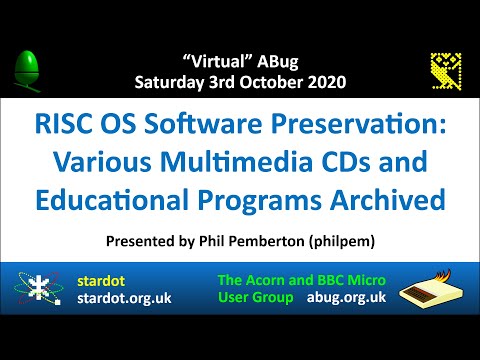 ABug 08: RISC OS Preservation update (Phil Pemberton) Archimedes Educational Software Multimedia CDs