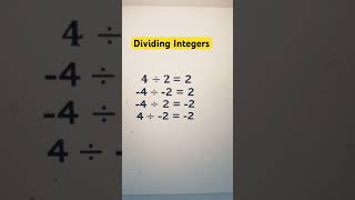 Dividing Integers/ #fypage #mathematics #mathforkids #mathiseasy #mathisfun #math #integers