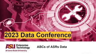 The ABCs of ASRs Data and Data Software 101