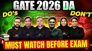 GATE DA 2026 | DO's And Don't Last Minutes Tips | Must Watch Before Exam
