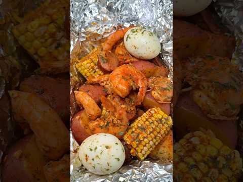 Seafood Boil Foil Pack 🤤🦐 #seafoodboil #seafoodlovers #seafoodrecipes #foodie