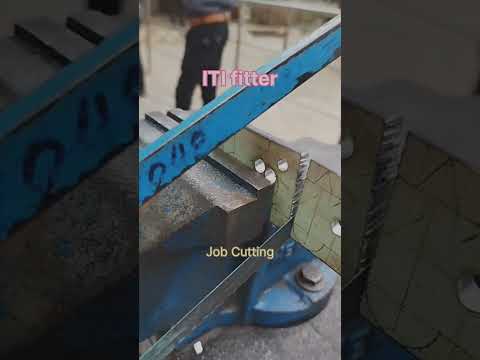 Job cutting with hacksaw ,ITI practical  #fitter #iti #machine #practice #mechanical #fitting #nsti