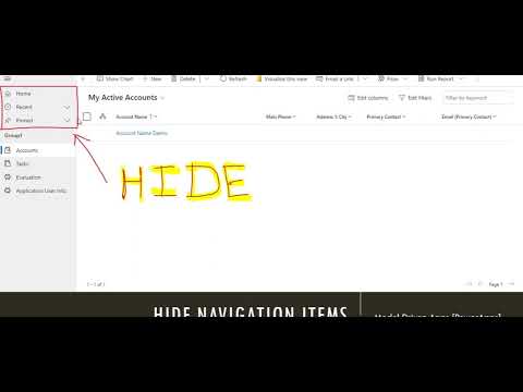 Hide default naviagation items in model driven app powerapps