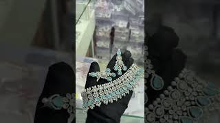 American Diamond Necklace set #jewellery #indianjewelry #chokerset #indianbride #shorts #shortvideo