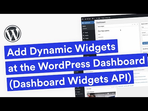 Add Dynamic Widgets at Dashboard Panel using Dashboard Widgets API | WordPress Plugin Development
