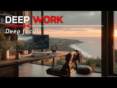 Deep Work Music for Intense Focus | Ocean Sunset Productivity Boost & Mind Clarity