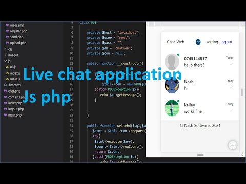 live chat with javascript and php