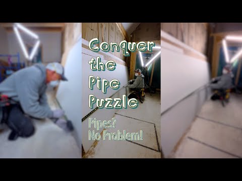 Easy way to install Drywall with sneaky little Pipes in the way #shorts #drywall