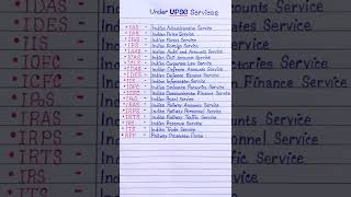 Under UPSC services - IAS, IPS, RPF..... #shorts