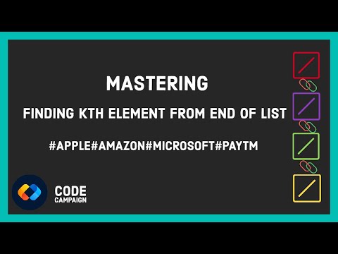 Finding kth element from end of linkedlist. (Data Structures and Algorithms #32)(Linked List #6)